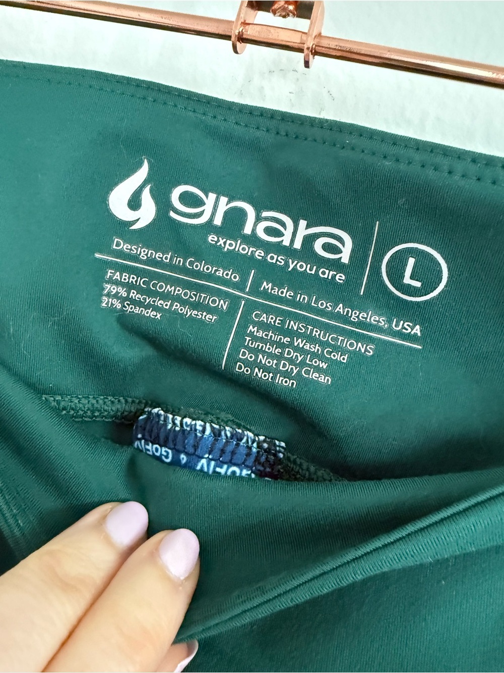 RARE Gnara Go Free 7/8 Leggings - Spruce Green - Large - Picture 10 of 10